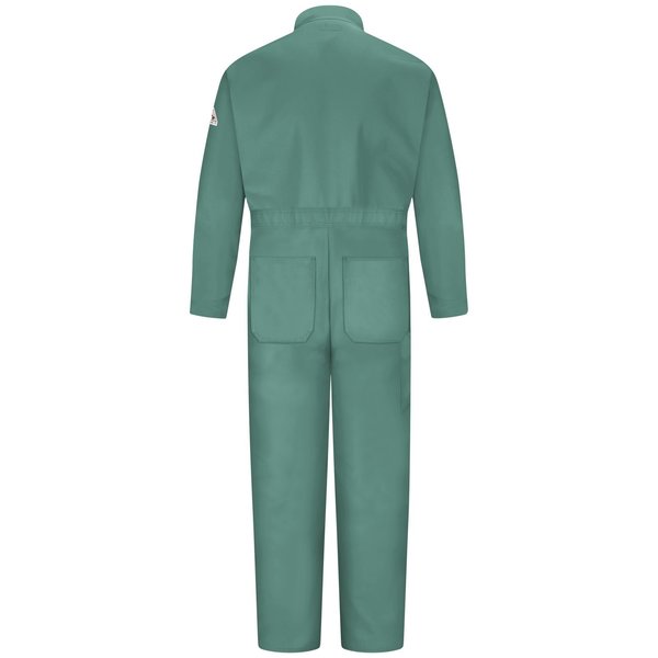 Flame Resistant Coverall, Light Green, 100% Cotton, XL