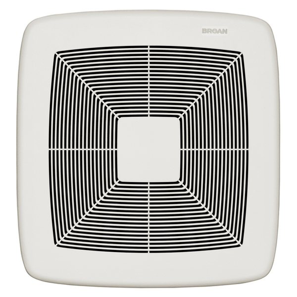 Ceiling Bathroom Fan, 110 cfm cfm, 4 in Duct Dia., 120V AC, Energy StarÂ® Certified