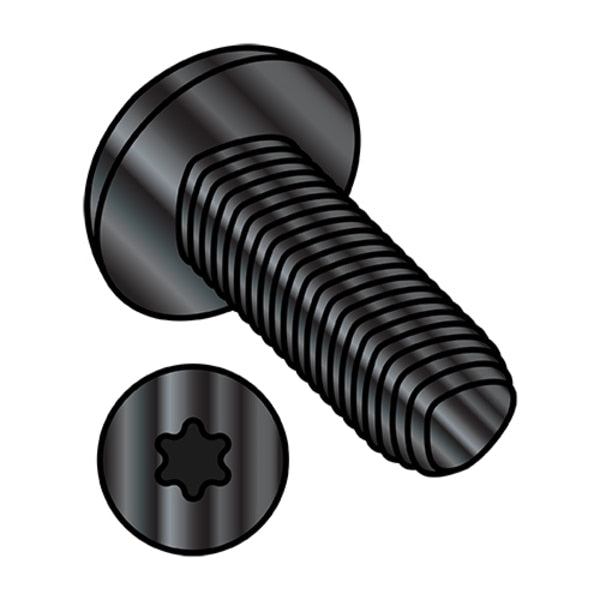 #10-24 x 1/2 in Torx Pan Machine Screw, Black Oxide Steel, 8000 PK