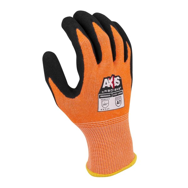 Cut Resistant Coated Gloves, A6 Cut Level, Nitrile, M, 1 PR