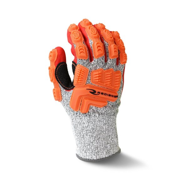 Hi-Vis Cut Resistant Impact Coated Gloves, A5 Cut Level, Foam Nitrile, XL, 1 PR