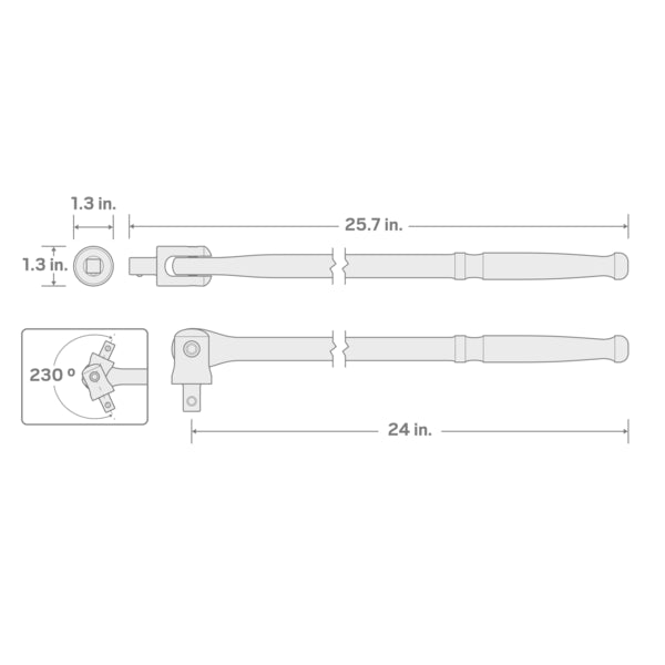 1/2 Inch Drive x 18 Inch Breaker Bar