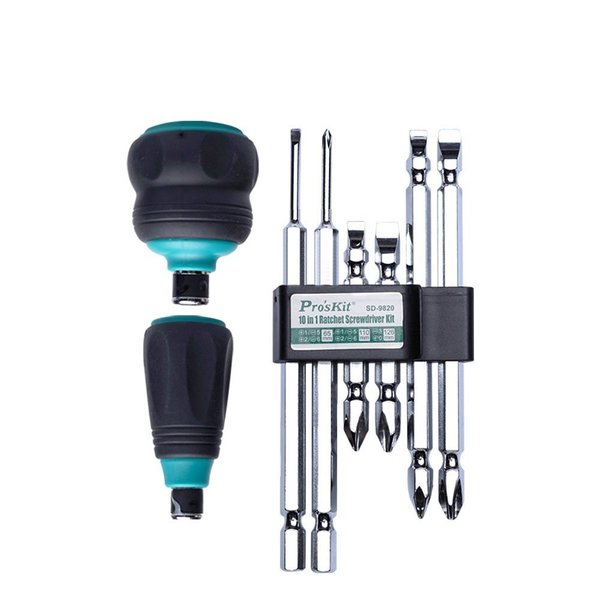 Screwdriver, Ratcheted, 6 double, end Bi