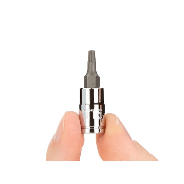 T15 Tip, Star Bit Socket 1/4 Inch Drive x T15 Tor, Torx 1/4 in. Drive