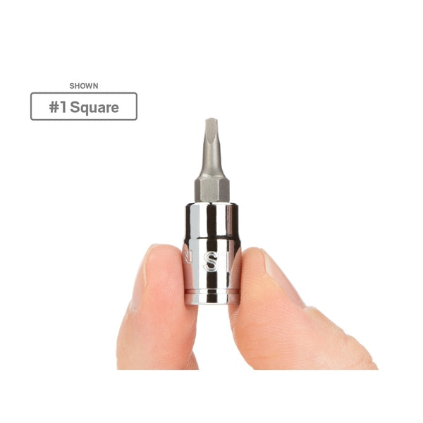 S2 Tip, Square Bit Socket 1/4 Inch Drive x #2, 1/4 in. Drive