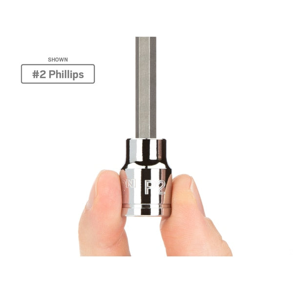 3/8 Inch Drive x #3 Long Phillips Bit Socket