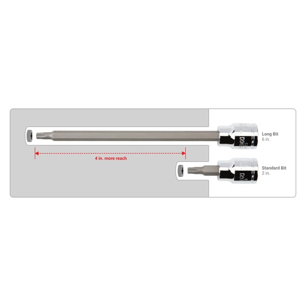 3/8 Inch Drive x T10 Long Torx Bit Socket