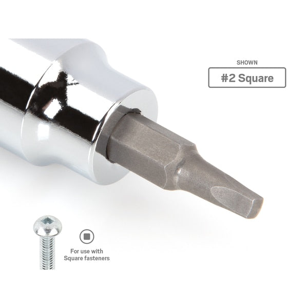 S1 Tip, Square Bit Socket 3/8 Inch Drive x #1, 3/8 in. Drive