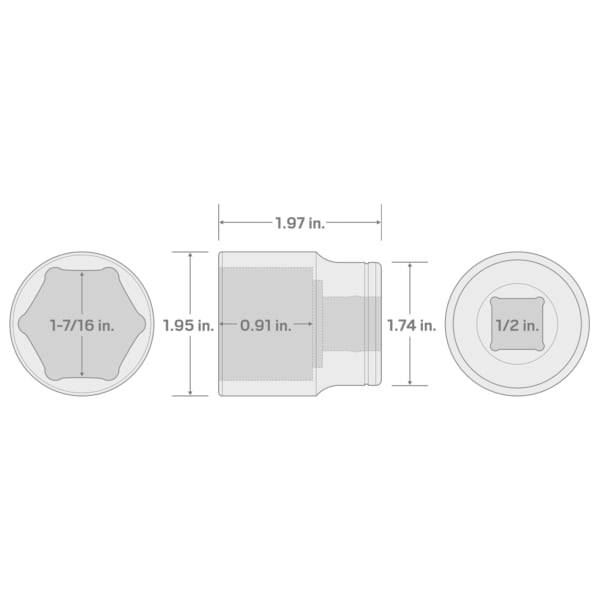 1/2 Inch Drive x 1-7/16 Inch 6-Point Socket