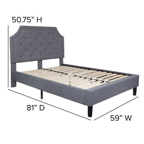 Brighton Full Platform Bed, Light Gray