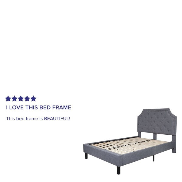 Brighton Full Platform Bed, Light Gray