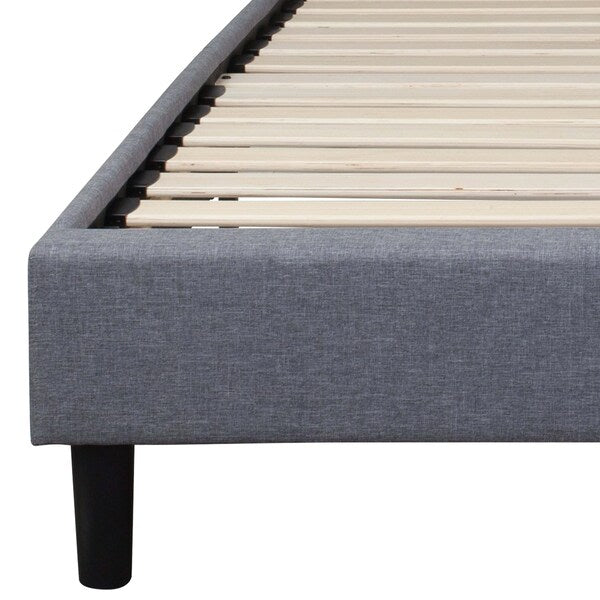 Brighton Full Platform Bed, Light Gray