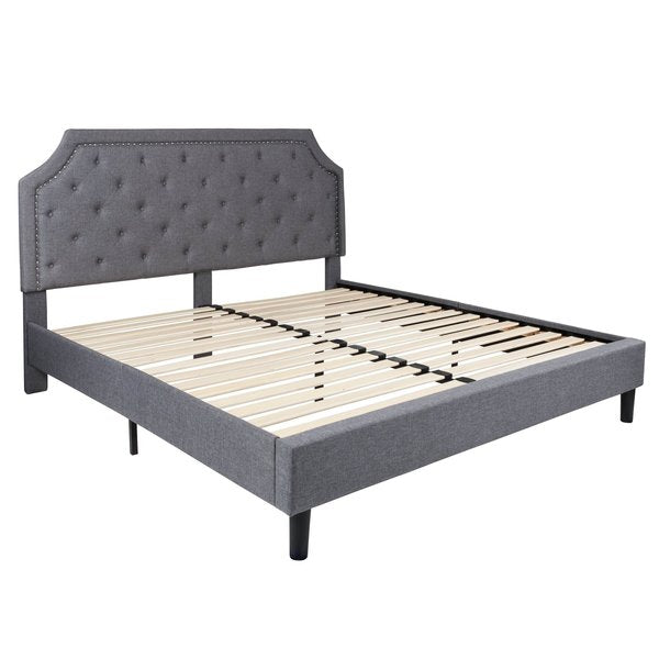 Brighton King Platform Bed, Light Gray