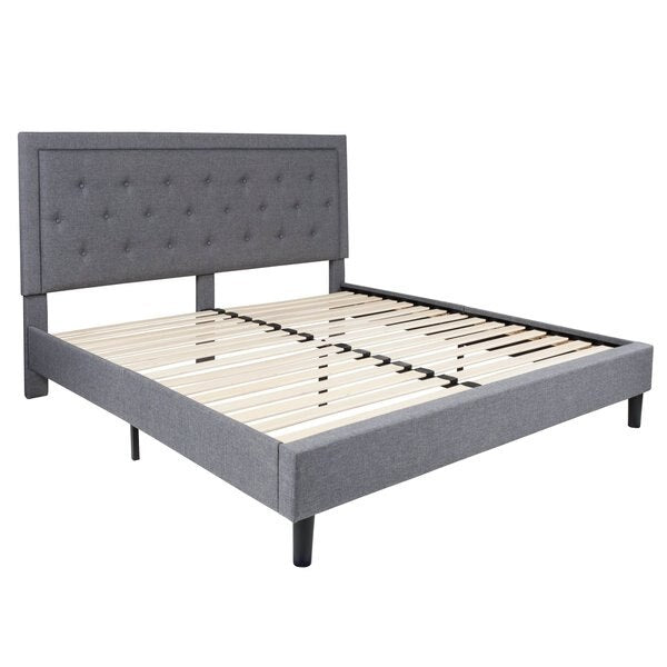 Roxbury King Platform Bed, Light Gray