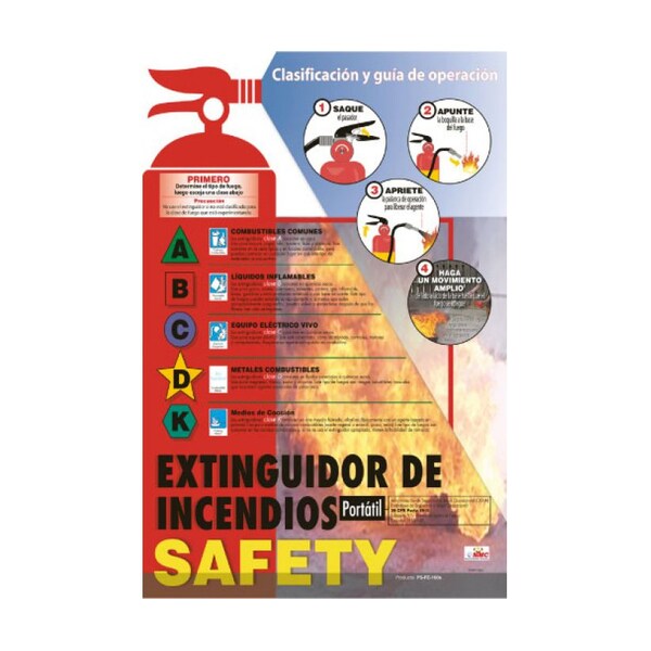 Fire Extinguisher Safety Poster Spanish