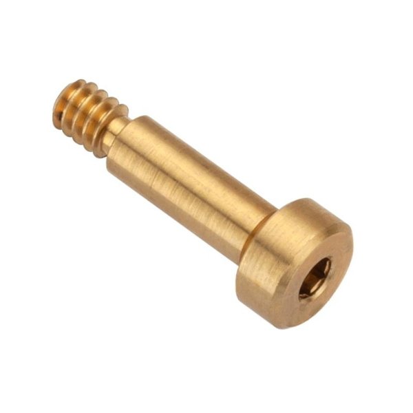 Shoulder Screw, 6g Thr Sz, 6mm Thr Lg, 10 mm Shoulder Lg, Brass