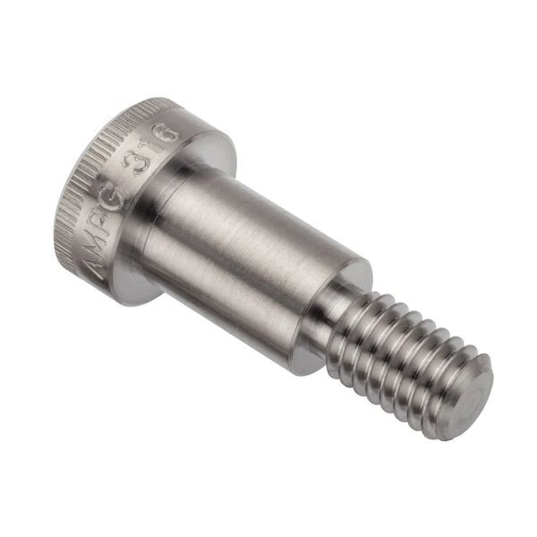 Shoulder Screw, 3A Thr Sz, 5/8 Thr Lg, 3/4 in Shoulder Lg, 316 Stainless Steel