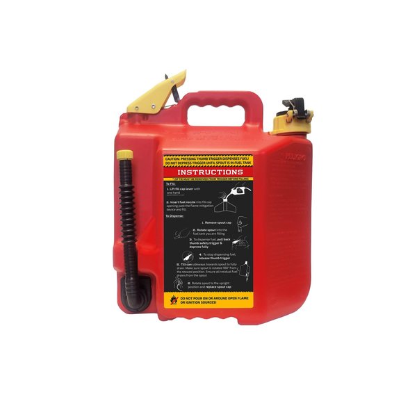 5 gal Red HDPE Type II Safety Gas Can
