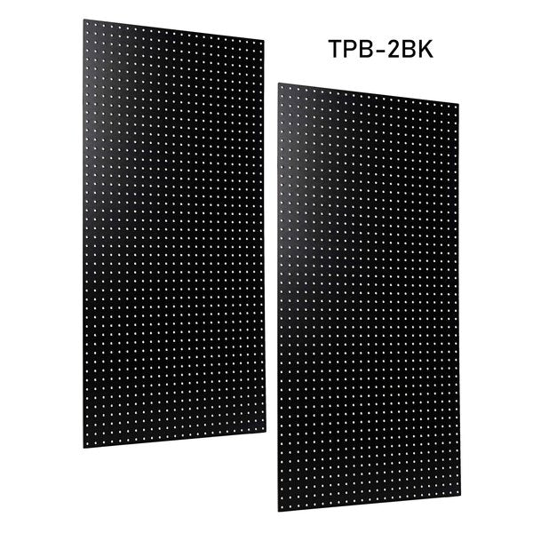 (2) 24 In. W x 48 In. H x 1/4 In. D Black Heavy-Duty High Density Fiberboard Round Hole Pegboards