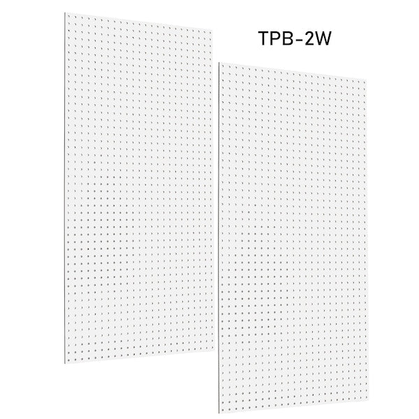 (2) 24 In. W x 48 In. H x 1/4 In. D White Heavy-Duty High Density Fiberboard Round Hole Pegboards