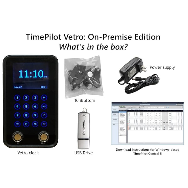 Time Clock System, Electronic, 100/240VAC