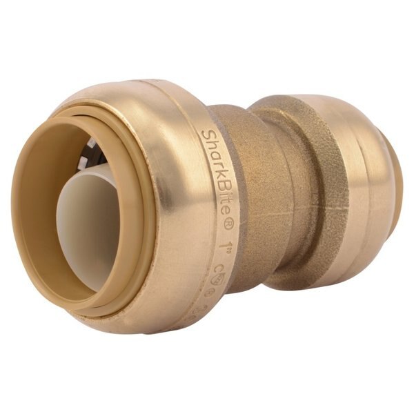 DZR Brass Reducing Coupling, 1 in x 3/4 in Tube Size