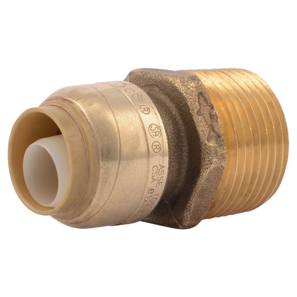 DZR Brass Male Reducing Adapter, 1/2 in Tube Size