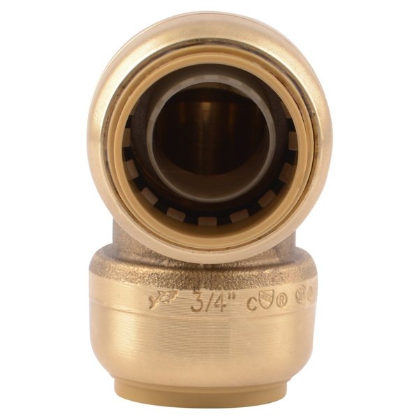 DZR Brass 90 Degree Elbow, 3/4 in Tube Size