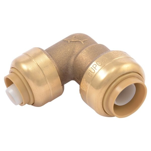 DZR Brass Elbow, 90 Degrees, 1/2 in x 3/8 in Tube Size
