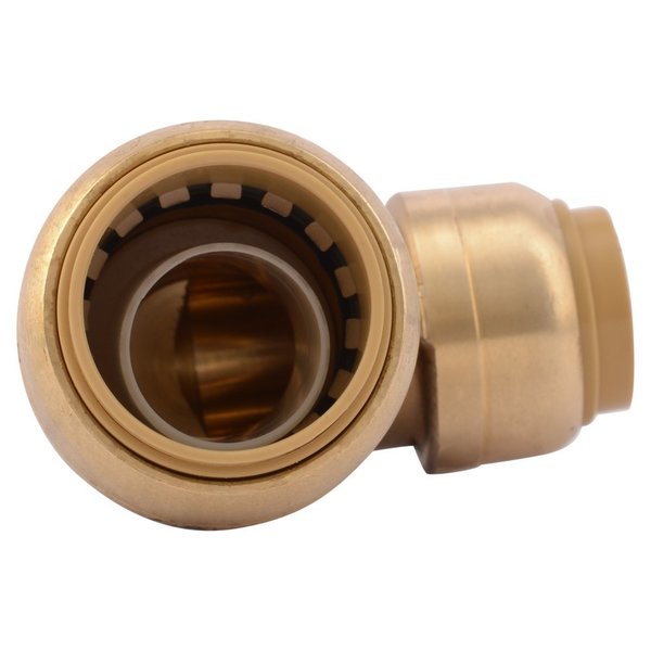 DZR Brass 90 Degree Reducing Elbow, 3/4 in x 1/2 in Tube Size