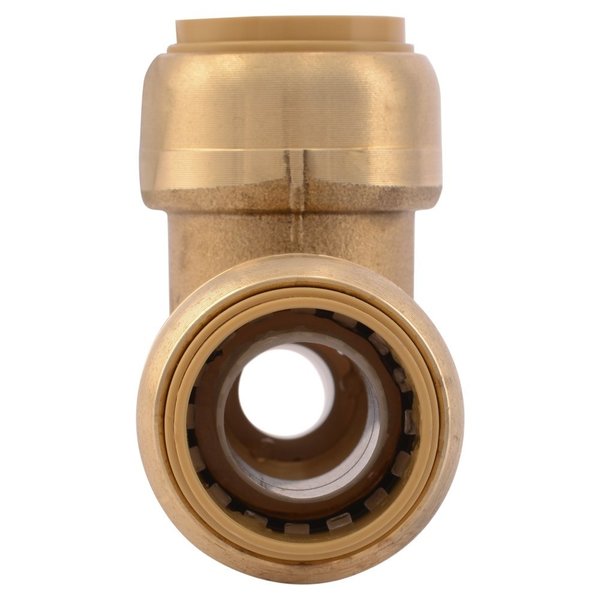 DZR Brass Reducing Tee, 3/4 in x 1/2 in x 3/4 in Tube Size
