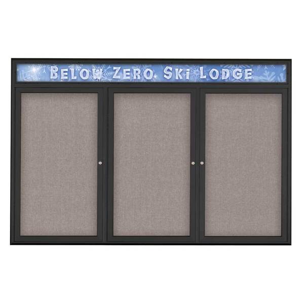 Triple Door Radius Plus Corkboard With H