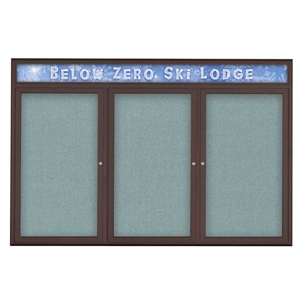 Triple Door Radius Plus Corkboard With H