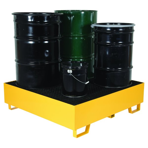 Yellow Drum Retention Basin, 49x49x14, 4 Drum, Steel