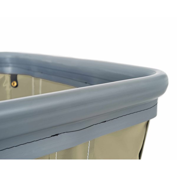 Vinyl Basket Truck with Air Cushion Bumper and Steel Base, 14 Bushel, Beige