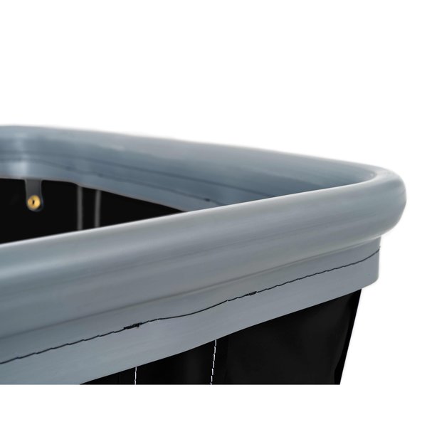 Vinyl Basket Truck with Air Cushion Bumper and Steel Base, 12 Bushel, Black