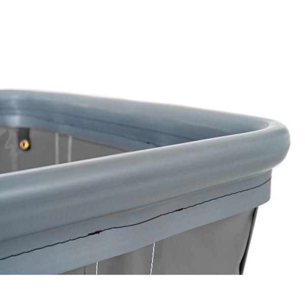 Vinyl Basket Truck with Air Cushion Bumper and Steel Base, 18 Bushel, Gray