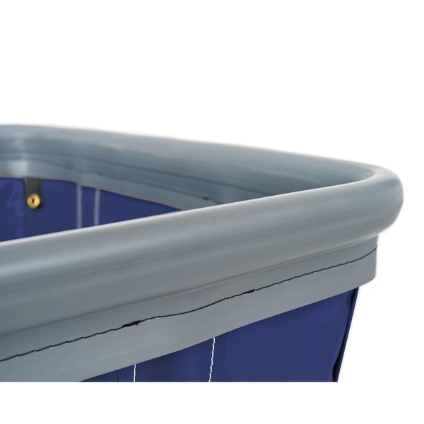 Vinyl Basket Truck with Air Cushion Bumper and Steel Base, 8 Bushel, Navy