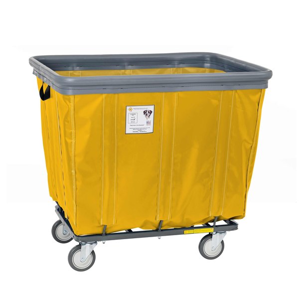 Vinyl Basket Truck with Air Cushion Bumper and Steel Base, 18 Bushel, Yellow