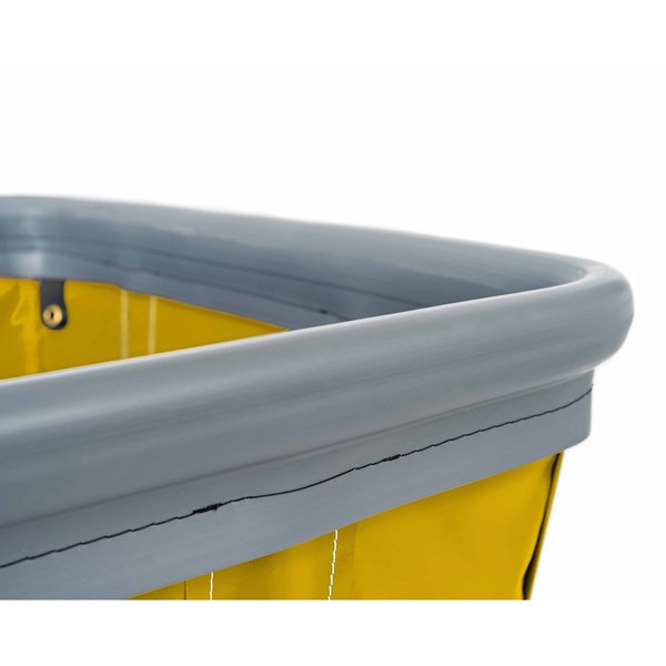 Vinyl Basket Truck with Air Cushion Bumper and Steel Base, 18 Bushel, Yellow
