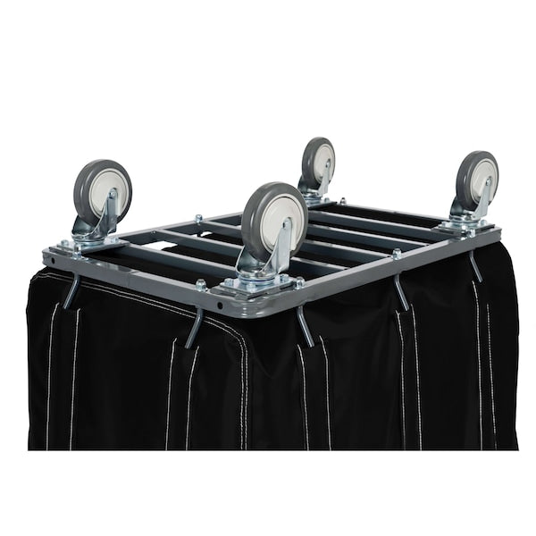Vinyl Basket Truck with Steel Base, 14 Bushel, Black