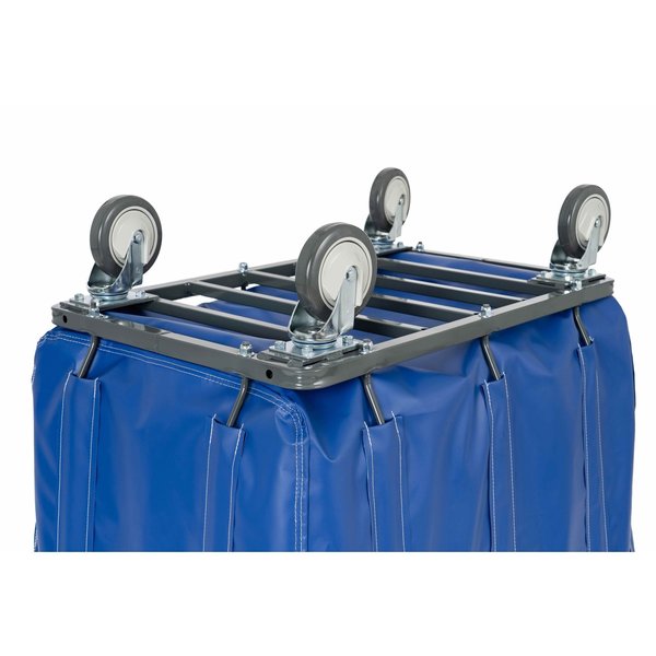 Vinyl Basket Truck with Steel Base, 8 Bushel, Blue