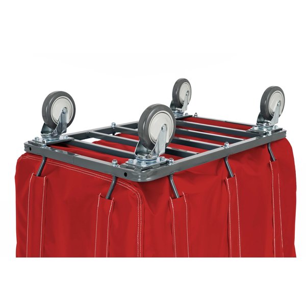 Vinyl Basket Truck with Air Cushion Bumper and Steel Base, 8 Bushel, Red