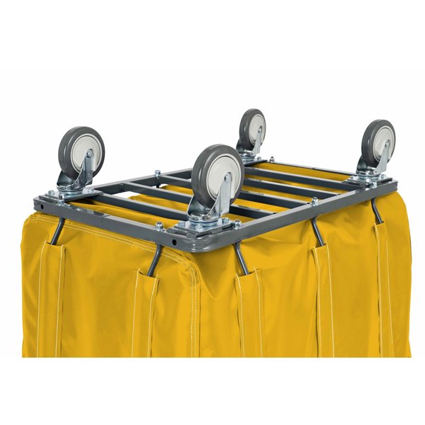 Vinyl Basket Truck with Steel Base, 14 Bushel, Yellow
