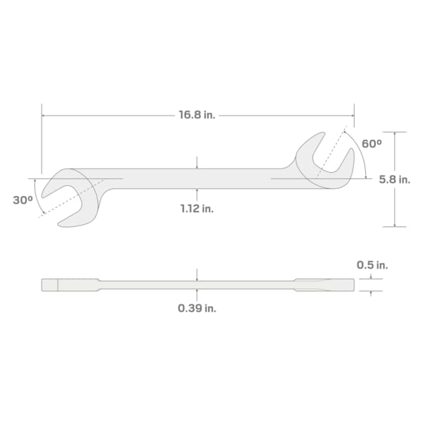 46 mm Angle Head Open End Wrench