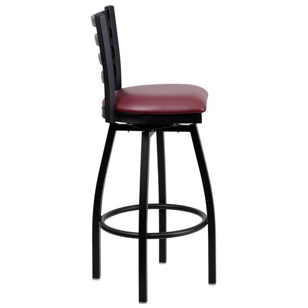 Restaurant Stool, Ladder Back, Burg Seat