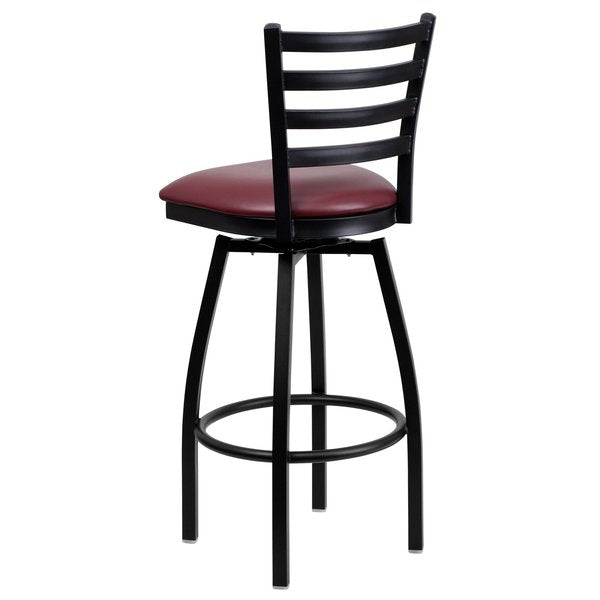 Restaurant Stool, Ladder Back, Burg Seat