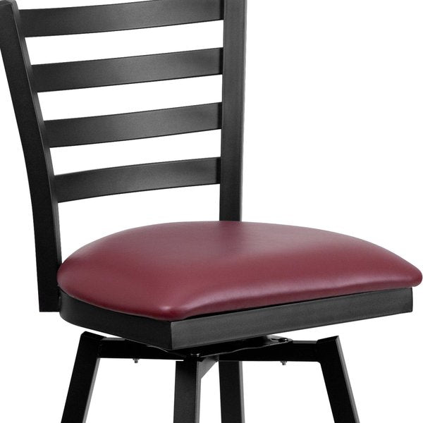 Restaurant Stool, Ladder Back, Burg Seat
