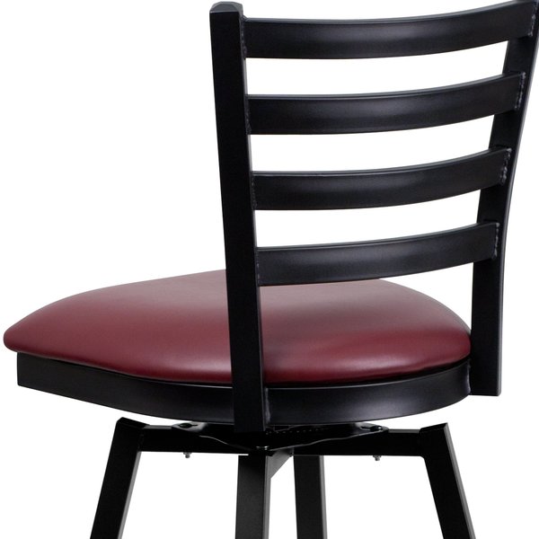 Restaurant Stool, Ladder Back, Burg Seat