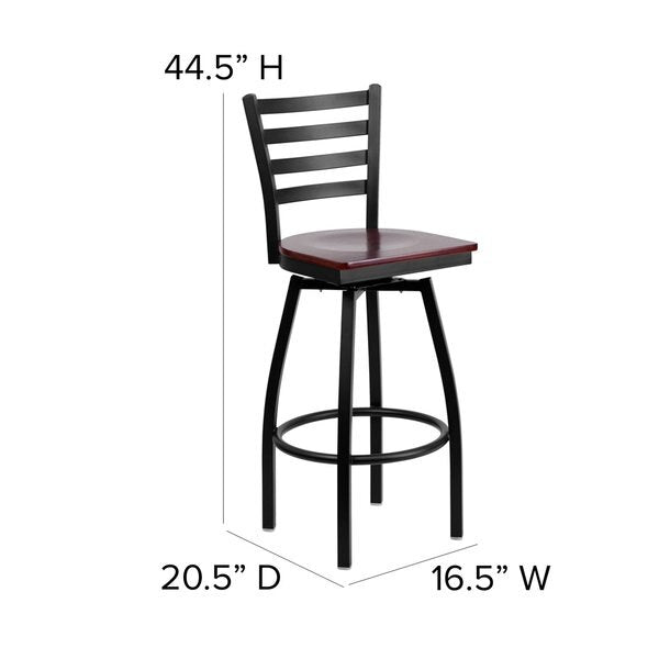 Restaurant Stool, Ladder Back, Mah Seat, Material: Wood